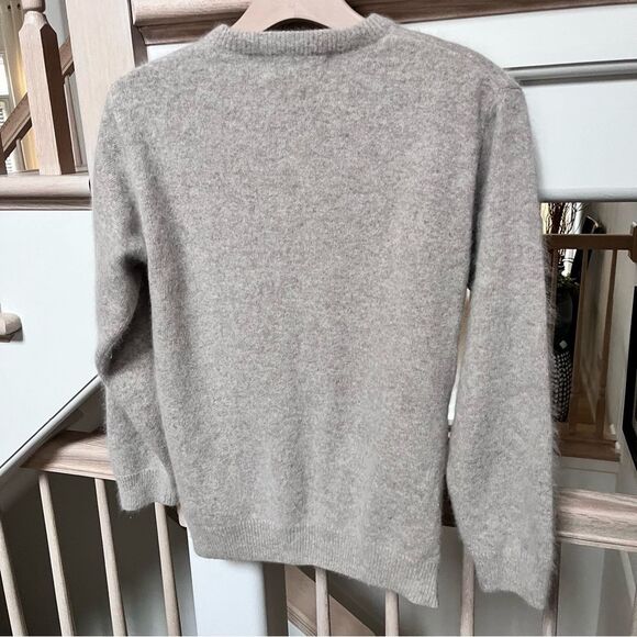 Monte Carlo Light Khaki Angora Wool Open Front Cardigan 38/L - Picture 8 of 16